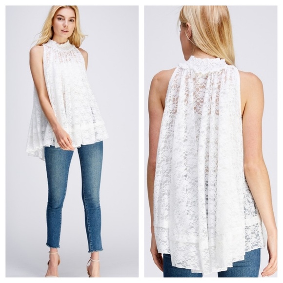 Kimmie lace mock neck tank - Picture 2 of 6